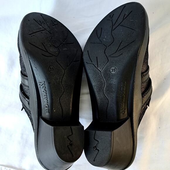 ROMIKA Mokassetta Black Comfort Mule Clog Buckle Detail Size 8 - 8.5 - Picture 8 of 9